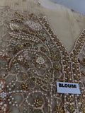 Maria B Inspired Champagne Gold Embellished Bridal Lehenga with Choli and Dupatta