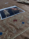 Maria B Inspired Bronze Gold Embroidered Three Piece Suit