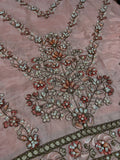Maria B Inspired Peach Embellished Shirt and Gharara Set