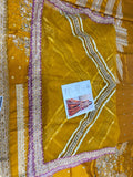 MNR Inspired Mustard Embroidered Gharara Suit with Striped Dupatta