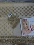 Maria B Inspired Gold Embellished Bridal Gharara Suit with Dupatta