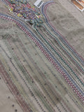 Maria B Inspired Taupe Embroidered Three Piece Suit with Dupatta
