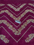 Hussain Rehar Inspired Burgundy Floral Bridal Lehenga with Choli and Dupatta