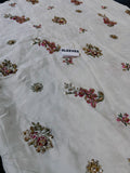 Saira Shakira Inspired Ivory Floral Embellished Suit with Black Dupatta