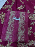Hussain Rehar Inspired Burgundy Floral Bridal Lehenga with Choli and Dupatta