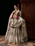 Hussain Rehar Inspired Chamkeli Ivory & Gold Bridal Lehenga