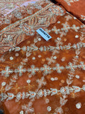Afrozeh Inspired Rust Embroidered Gharara Suit with Dupatta