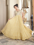 Saira Shakira Inspired Mustard Embellished Maxi with Dupatta