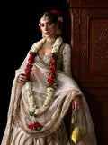 Hussain Rehar Inspired Chamkeli Ivory & Gold Bridal Lehenga