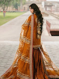 MNR Inspired Mustard Embroidered Gharara Suit with Striped Dupatta