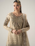 Maria B Inspired Ivory Gold Embellished Gharara Suit