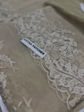 Maria B Inspired Greige Floral Embroidered Suit with Dupatta