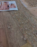Faiza Saqlain Inspired Mahra Taupe Tiered Bridal Maxi with Dupatta