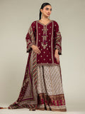 Khaadi Inspired Maroon Embroidered Shirt with Cream Gharara and Dupatta