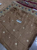 Maria B Inspired Bronze Gold Embroidered Three Piece Suit