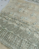 Faiza Saqlain Inspired Ivory Embroidered Gharara Suit with Dupatta