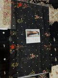 Saira Shakira Inspired Ivory Floral Embellished Suit with Black Dupatta