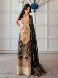 Saira Shakira Inspired Ivory Floral Embellished Suit with Black Dupatta