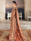 Afrozeh Inspired Rust Embroidered Gharara Suit with Dupatta