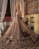 Faiza Saqlain Inspired Mahra Taupe Tiered Bridal Maxi with Dupatta