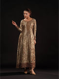 Maria B Inspired Bronze Gold Embroidered Three Piece Suit