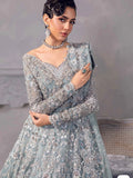 Maria B Inspired Powder Blue Embellished Bridal Maxi with Dupatta