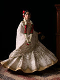 Hussain Rehar Inspired Chamkeli Ivory & Gold Bridal Lehenga