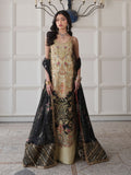 Saira Shakira Inspired Ivory Floral Embellished Suit with Black Dupatta