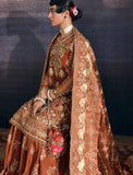 Afrozeh Inspired Rust Embroidered Gharara Suit with Dupatta