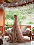 Faiza Saqlain Inspired Blush Embellished Bridal Maxi with Dupatta