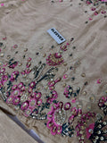 Hussain Rehar Inspired Camel Embroidered Three Piece Suit