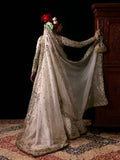 Hussain Rehar Inspired Chamkeli Ivory & Gold Bridal Lehenga
