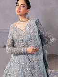 Maria B Inspired Powder Blue Embellished Bridal Maxi with Dupatta
