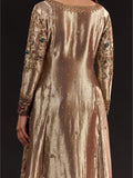 Maria B Inspired Bronze Gold Embroidered Three Piece Suit