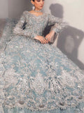 Maria B Inspired Powder Blue Embellished Bridal Maxi with Dupatta
