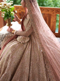 Faiza Saqlain Inspired Blush Embellished Bridal Maxi with Dupatta