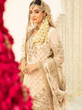 Maria B Inspired Gold Embellished Bridal Gharara Suit with Dupatta