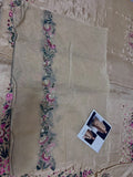 Hussain Rehar Inspired Camel Embroidered Three Piece Suit