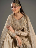 Maria B Inspired Ivory Gold Embellished Gharara Suit