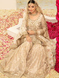 Maria B Inspired Gold Embellished Bridal Gharara Suit with Dupatta