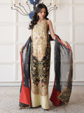 Saira Shakira Inspired Ivory Floral Embellished Suit with Black Dupatta