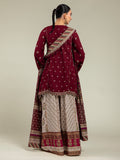 Khaadi Inspired Maroon Embroidered Shirt with Cream Gharara and Dupatta