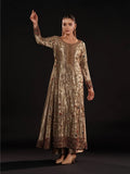 Maria B Inspired Bronze Gold Embroidered Three Piece Suit