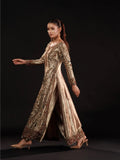 Maria B Inspired Bronze Gold Embroidered Three Piece Suit