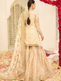 Maria B Inspired Gold Embellished Bridal Gharara Suit with Dupatta