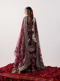 Hussain Rehar Inspired Burgundy Floral Bridal Lehenga with Choli and Dupatta