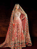 Peach Multicolor Bridal Lehenga Set