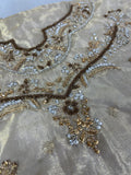 Haris Shakeel Inspired Pale Blue & Gold Embroidered Suit with Dupatta