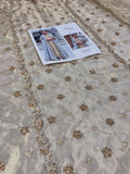 Haris Shakeel Inspired Pale Blue & Gold Embroidered Suit with Dupatta