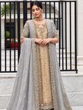 Haris Shakeel Inspired Pale Blue & Gold Embroidered Suit with Dupatta